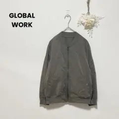 〈グローバルワーク〉〈M〉アウター/ブルゾン/薄手/羽織り/重ね着/カーキ系