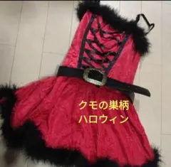 蜘蛛　赤いレースアップミニドレス