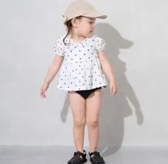 新品未開封プティマイン 水着 パフスリーブ タンキニ 110cm 女の子 キッズ