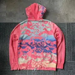 y2k ジップパーカー　ドクロ　平成　ギャル男　グランジ