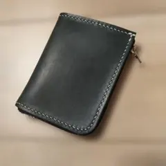 超特価·☆エルバマット(グリーン)☆ハンドメイド☆コンパクトウォレト·L字