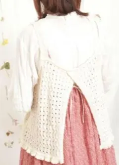 Samansa Mos2 前後差透かし編みビスチェ