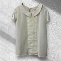 【プーラフリーム】pour la frime 異素材カットソー シフォン 襟付き