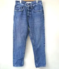 ZARA ウォッシュブルー テーパードデニム36サイズ！古着ビンテージ風