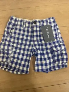 ザラ　ZARA BOYS チェック柄 カーゴショートパンツ 98cm 半ズボン