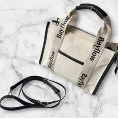美品 ベイフロー キャンバス　トートバッグ　ロゴテープ スクエア 2way Sのサムネイル