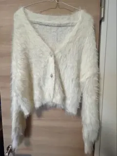 GRL パールボタンシャギーニットカーディガン