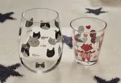 未使用　グラス 2点セット　ねこ