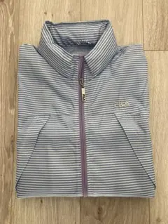 FILA フード付きストライプウインドーブレイカー　ゴルフウェア　Mサイズ