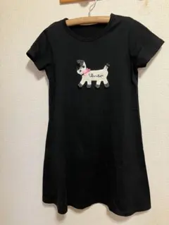 千趣会 GITA ジータ 犬 アップリケ ブラック コットン 3D 150