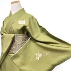 未着用　付け下げ　水仙　蕾　花模様　着物　012b p ms