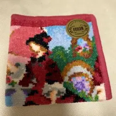 FELLER 女性と花のデザイン ハンカチ