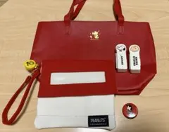 とても可愛い人気のスヌーピートートバッグ他合計5点セット♪送料無料　早い者勝ち！