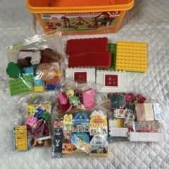 アンパンマンブロックラボ★まとめ売り★ブロックバケツ　お店屋さん　パン工場