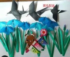 折り紙の花と鳥のアート作品　春　掲示板 SALE　現品のみです。のサムネイル