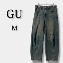 【ジーユー】レディース バレルレッグジーンズ デニムパンツ ワイド M y2k