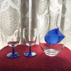 氷ポケット付ガラス製徳利、グラス3点セット