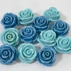 dr647/SALE！人工石★バラ 約20mm ブルー系mix12個