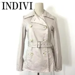 INDIVI インディヴィ ショートトレンチコート ピンク 38 B8968