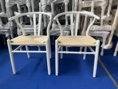 新品未使用　在庫処分2脚セット完成品人気品天然木製ダイニングチェア ホワイト