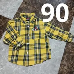 BABY DOLL ベビードール　ミッキー　チェックシャツ　ドナルド　90