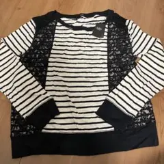 アズールバイマウジー  AZULBYMOUSSY レースボーダーニット