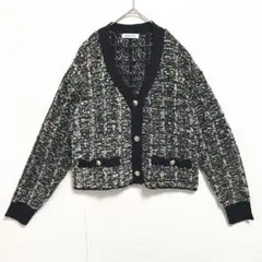 NATURAL BEAUTY BASIC ツイードライクニットカーディガン