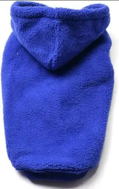 犬用パーカー　もこもこ　Mサイズ　ブルー　秋冬　散歩