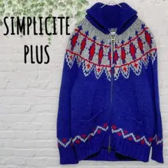 【SIMPLICITE PLUS】カーディガン ニット フェアアイル ペイズリーのサムネイル