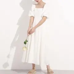 one after another NICE CLAUP パフスリーブワンピース