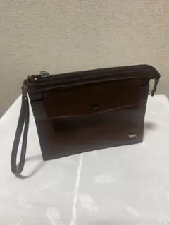 レザー クラッチバッグ ダークブラウン