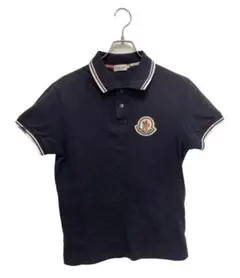 MONCLER モンクレール黒 ポロシャツ M トリコロール ブラック 胸ロゴ