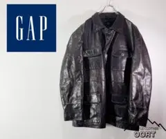 US古着 GAP レザー カーコート ハンティング 4ポケ 本革 ライナーのサムネイル
