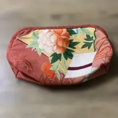 和★レトロ★花柄オレンジ★デザインポーチ