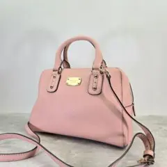 【極美品】マイケルコース ハンドバッグ 2way レザー ゴールド金具 ピンク