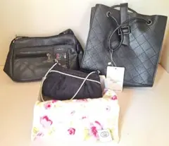 ローラアシュレイ バッグ1点　レディースバッグ黒色2点 まとめて出品