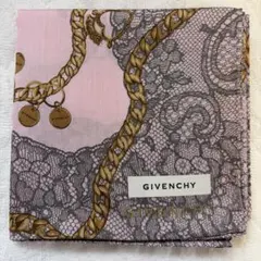 新品　GIVENCHY ジバンシィ 大判ハンカチ ピンク レースチェーン柄のサムネイル