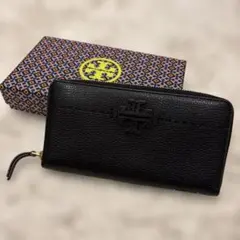 箱ショップ袋付き トリーバーチ 長財布 ブラック ゴールド金具 