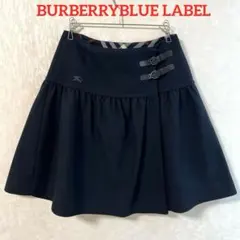 ♡大人気♡ バーバリーブルーレーベル♡ ウール巻きスカート ベルト付 ホースロゴ