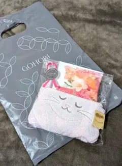 GOHOBI 貓臉毛巾手帕與謝謝掛耳咖啡（已包裝）
