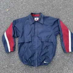 【銀タグ】 Nike 90s ナイロンジャケット Mネイビー/レッド