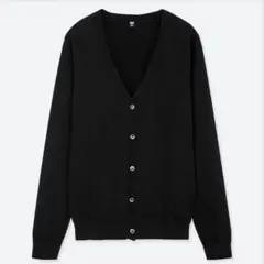 UNIQLO UVカット Vネックカーディガン M ブラック
