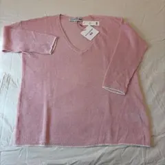 UNIQLO×INES プレミアムリネン Vネックセーター　サイズM ピンク