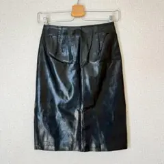 COUP DE CHANCE タイトミニスカート ブラック レザー 黒 36