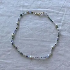 ハンドメイド　ネックレス　ビーズアクセサリー　バロックパール　淡水パール