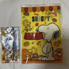 新品未使用 SNOOPY メモ帳と文房具セット クリアファイル
