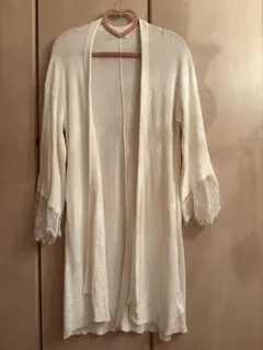 Snidel ホワイト ロング レース カーディガン