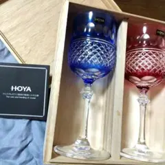 HOYA ワイングラス ピンク ブルー セット