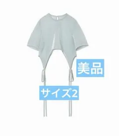 美品 Lame Jersey Sheer Top ライトグリーンのサムネイル