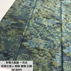 本場大島紬 一元式 色味の良い 総絣 着物 正絹 AK-6879